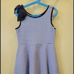 Blue Ponte Gingham Dress